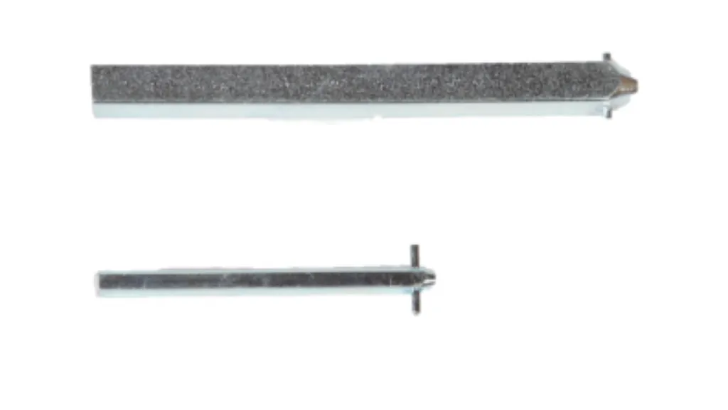 Two steel disconnect operating shafts of different lengths