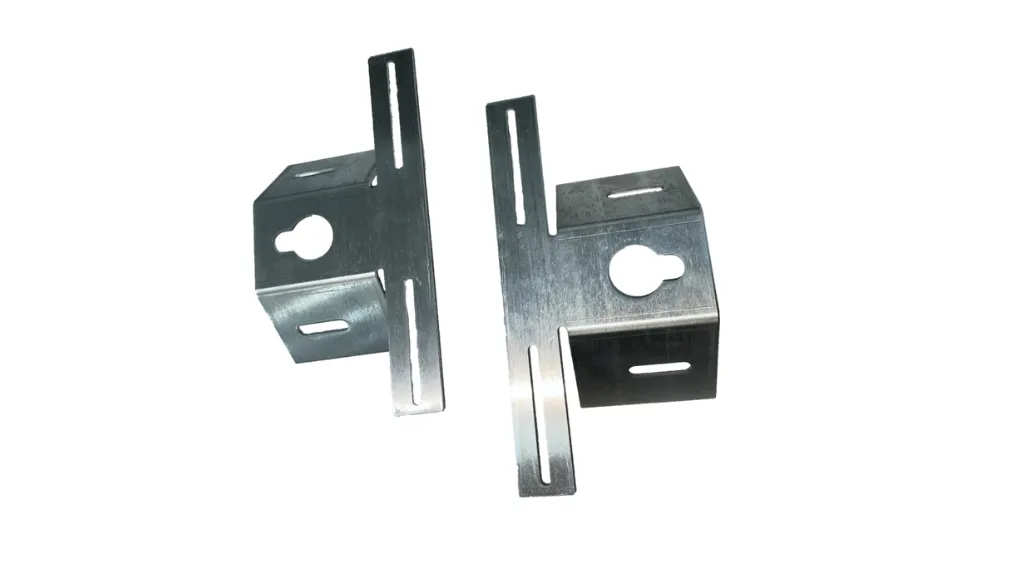 A pair of aluminum enclosure mounting brackets
